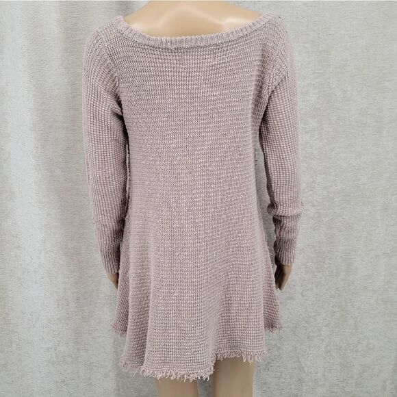 Ruby Moon Cozy Distressed Knit Sweater Taupe Women's Size Medium - Picture 2 of 9